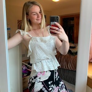 J.O.A White Eyelet Cami Blouse